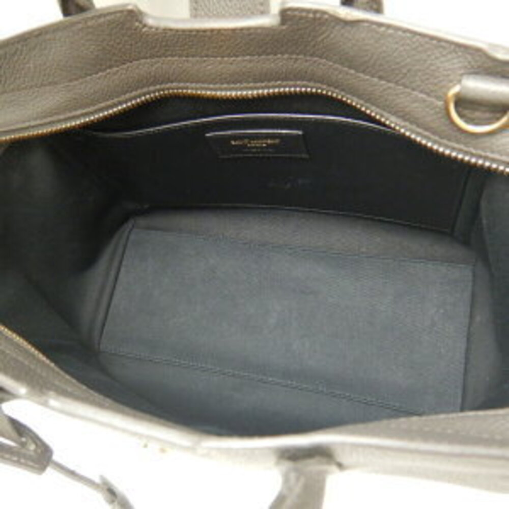 SAINT LAURENT Downtown Cabas handbag grained leather gray - Picture 8 of 9